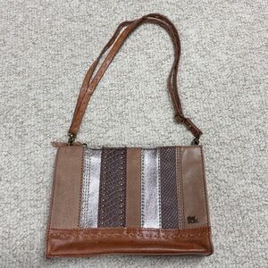 The Sak Iris Leather Crossbody Bag in Dune Stripe